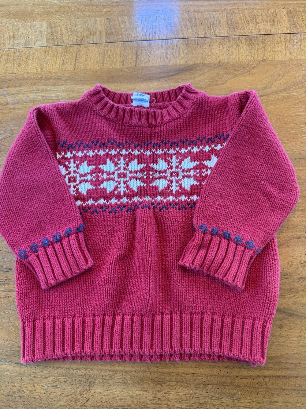GAP Boys Red Fair Isle Knit Sweater